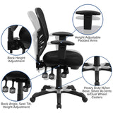 Flash Furniture 48" Wide Black Electric Height Adjustable Standing Desk with Black Mesh Multifunction Executive Swivel Ergonomic Office Chair