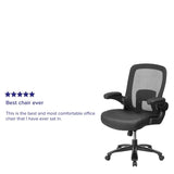 Flash Furniture HERCULES Series Big & Tall 500 lb. Rated Black Mesh/LeatherSoft Executive Ergonomic Office Chair with Adjustable Lumbar