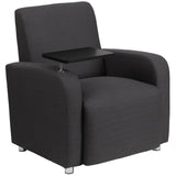 Flash Furniture Gray Fabric Guest Chair with Tablet Arm and Chrome Legs