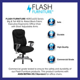 Flash Furniture HERCULES Series Big & Tall 400 lb. Rated Black Fabric Executive Ergonomic Office Chair with Silver Adjustable Arms