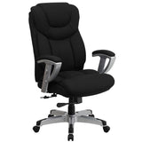 Flash Furniture HERCULES Series Big & Tall 400 lb. Rated Black Fabric Executive Ergonomic Office Chair with Silver Adjustable Arms