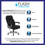 Flash Furniture HERCULES Series Big & Tall 500 lb. Rated Black Fabric Executive Swivel Ergonomic Office Chair with Arms