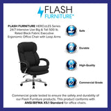 Flash Furniture HERCULES Series 24/7 Intensive Use Big & Tall 500 lb. Rated Black Fabric Executive Ergonomic Office Chair with Loop Arms