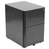 Flash Furniture Modern 3-Drawer Mobile Locking Filing Cabinet with Anti-Tilt Mechanism and Hanging Drawer for Legal & Letter Files, Black