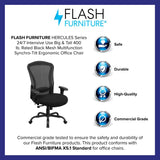 Flash Furniture HERCULES Series 24/7 Intensive Use Big & Tall 400 lb. Rated Black Mesh Multifunction Synchro-Tilt Ergonomic Office Chair