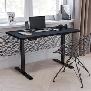 Flash Furniture Electric Height Adjustable Standing Desk - Table Top 48" Wide - 24" Deep (Black)