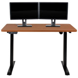 Flash Furniture Electric Height Adjustable Standing Desk - Table Top 48" Wide - 24" Deep (Mahogany)